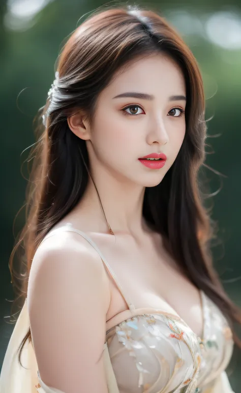 ((Best Quality, 8k, Masterpiece: 1.3)), Focus: 1.2, Perfect Body Beauty: 1.4, Buttocks: 1.2, ((Layered Haircut)), (Wet Clothes: 1.1), (Rain, Street:1.3), (Breasts: 1.2), (Hanfu: 1.2), Bare Shoulders, Bare Legs, Highly Detailed Face and Skin Texture, Fine E...