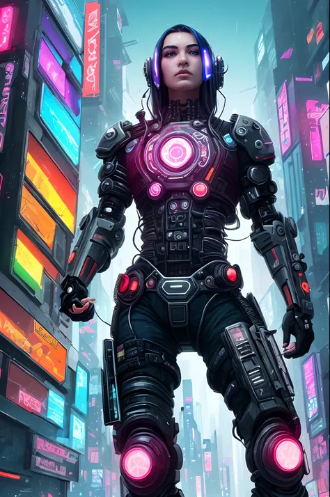 Cyberpunk style，rainbow，Machinary