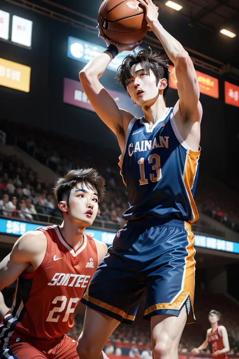 Cai Xukun plays basketball