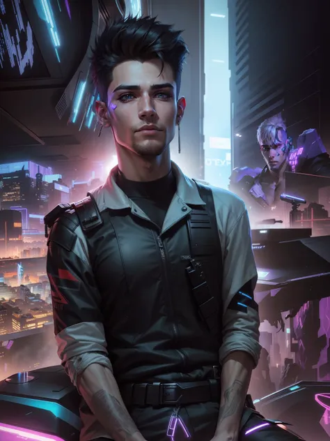 Cyberpunk handsome boy with ultra realistic