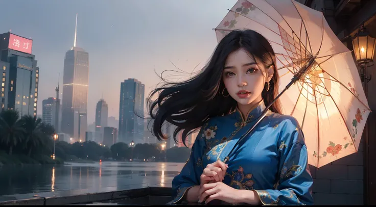 (realisitic,Photorealsitic:1.4),(1 beauty:1.3),(beautiful countenance:1.5),Detailed shiny skin,A detailed eye,Precise hands and fingers,8K HDR, , ​masterpiece, (Dynamic Angle Video),电影灯光, Finely drawn backgrounds,Beautiful Indian,Autumn outfit,３Colored hai...