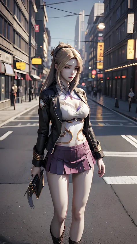 anime - style image of a woman in a short skirt and jacket, Smooth anime CG art, made with anime painter studio, Realistic anime 3 D style, photorealistic anime girl rendering, drawn in anime painter studio, Photorealistic anime, anime styled 3d, 3 d anime...