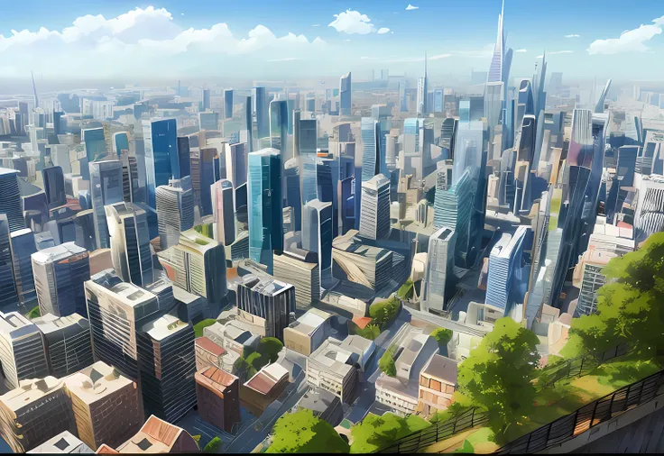 cenario de anime, There is a picture of a city with many tall buildings, hd anime cityscape, bela paisagem urbana, Estilo anime cityscape, Paisagem urbana do dia, bela cidade do futuro, city backdrop, Conceito de anime HDR Anime MacManus, anime scenery con...