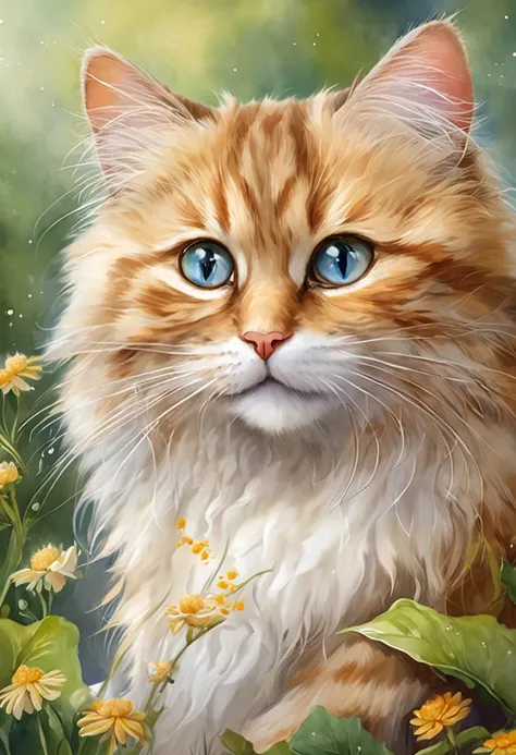 Artistic hightly detailed, portrait of an adorable cute fluffy cat in a cheese, wearing a smug smile, Miki Asai Macro photography, close-up, hyper detailed, trending on artstation, sharp focus, studio photo, intricate details, highly detailed, by greg rutk...