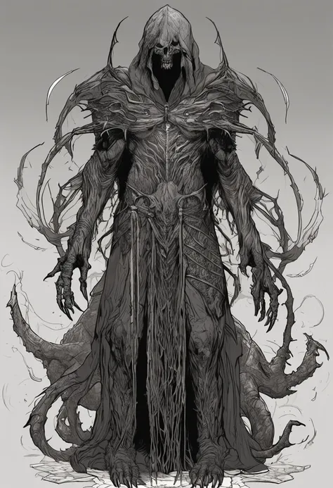 (masterpiece:1.2), (best quality:1.2) Nihilus is one of the five main demons in the new RPG, an evil entity that personifies desolation and destruction. Its appearance is colossal and imposing, emanating an aura of darkness and chaos. He is depicted as a g...