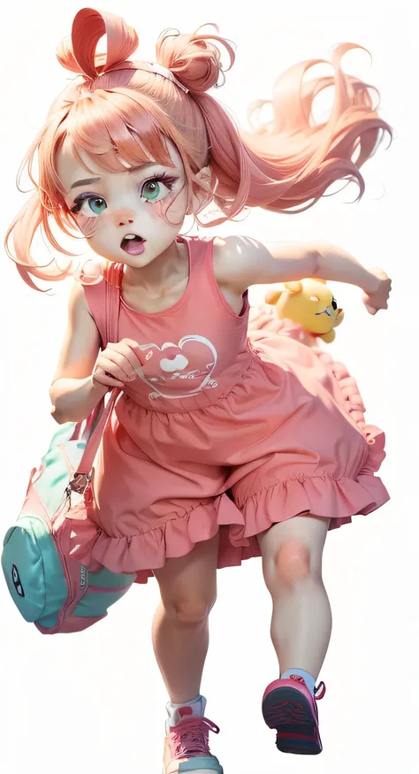 cartoonish style，Cute drawing style，The color is bright，jogging