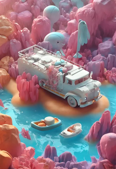 Masterpiece,Best quality,(White glaciers with ocean),pixar-style,.(Ultra detailed,Aesthetic, 美丽的构图, rich and vivid colors, volumetric soft light),4K,Fairytales. illusory engine,rendering by octane,cuteness render,a 3D render,AdobePhotoshop