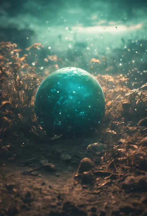 Vintage style theme, The exploding planet of Nicos, bokeh, photo, 8K, Darkness, Dynamic actions, Pale faded style, Shoot on the blue type, Cracked lenses, Dreamy nostalgia, soft focus, Dark green vignetting, light leaks,Gloomy art painting ethereal