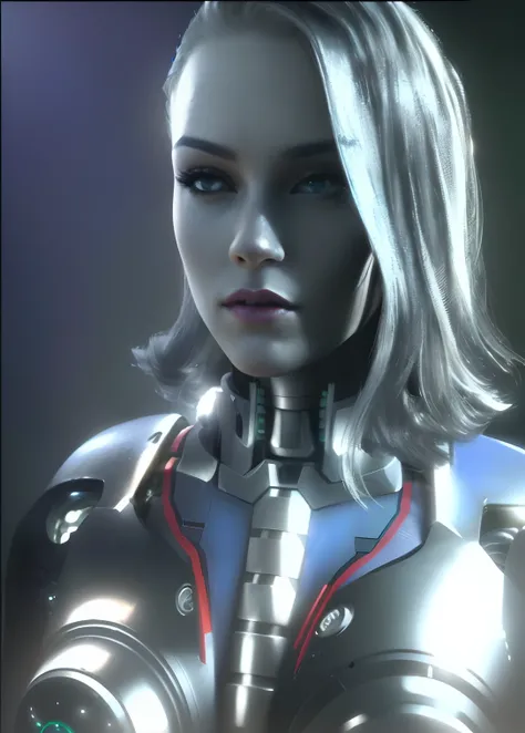 A close-up of a woman in a futuristic suit with a camera, Sci-Fi Android Femenino, Hermosa androide femenina!, Hermosa chica cyborg, Hermosa chica blanca cyborg, Hermosa androide femenina, Biblical Female Android, Hermosa mujer androide, Cyborg - Chica, an...