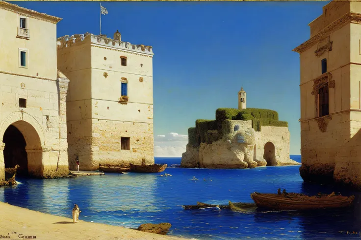 grotte, Cobalt Blue Ocean, Village Alma Tadema