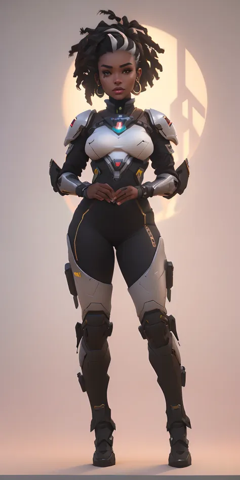 um close up de uma mulher com uma roupa futurista com uma arma, eco de overwatch, como um personagem de overwatch, sojourn from ...