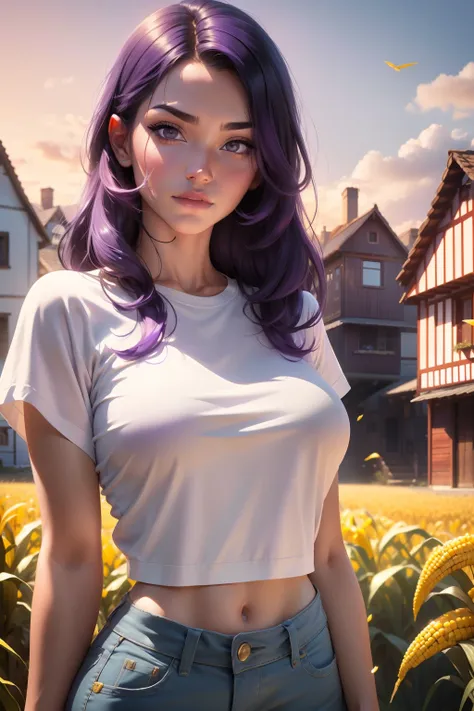 (MiJungdef), bbyorf, (purple eyes), ((purple hair)), (medium hair), (Masterpiece:1.2), (Best Quality), (perfect face), perfect skin, (detailed body:1.3), (detailed face:1.2), (rendered eyes:1.3), 80s_jiaopian, 1girl, black hair, ((realistic)), ((photoreali...