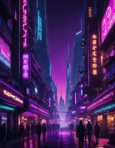 neonpunk style moebius, druillet inspired heavy metal art, a neon-lit futuristic city at night , high-tech metropolis, traditional markets, the contrast in colors and textures should be distinct surreal, dramatic lighting, highly detailed . cyberpunk, vapo...