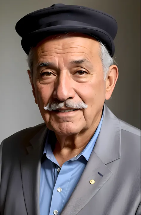 plain fabric jacket, tecido sem textura, arafed man with a mustache and a hat on his head, mario martinez, Zoran Janjetov, Carlos Huante, fotografia headshot, Retrato headshot, Arauto Ortega, juan jose serrano, inspired by Agustín Fernández, Arthur Haas, l...