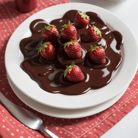 Photographic images of chocolate covered strawberries