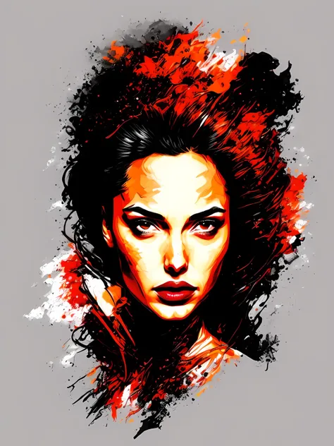 retrato realista de [gal gadot: 0,5], tarde de por do sol, cidade do cairo, arte centralizada, 3d, vetor, respingos de cores viv...