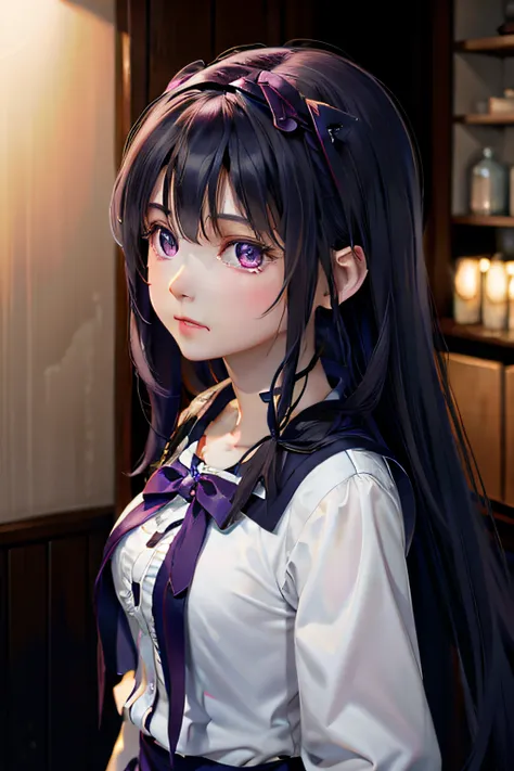 Homura Akemi, magical little girl, realistic