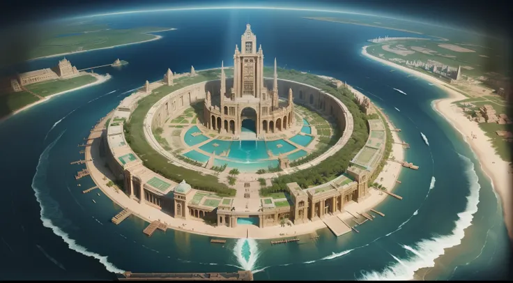 The map of the lost city of Atlantis