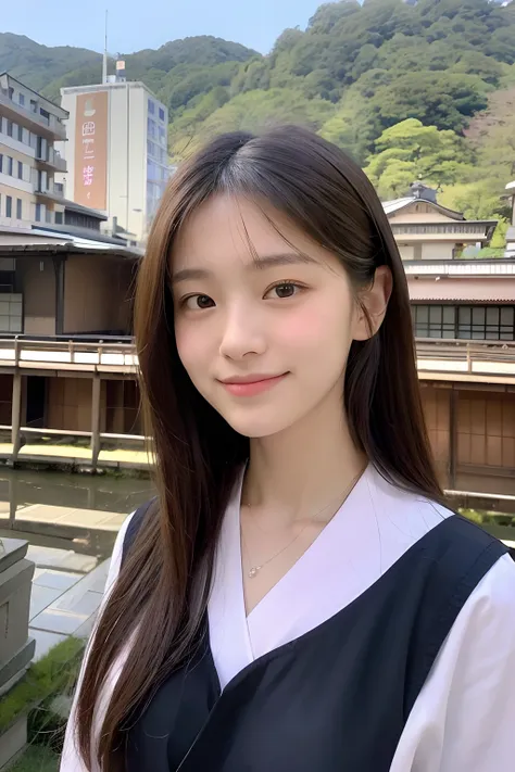 (extra detailed body、extra detailed face、best qualtiy:1.2)、femele、looking at the viewers、(花魁、sixteen years old、A slight smil)、(Luxury inn in Japan in the background:1.4)