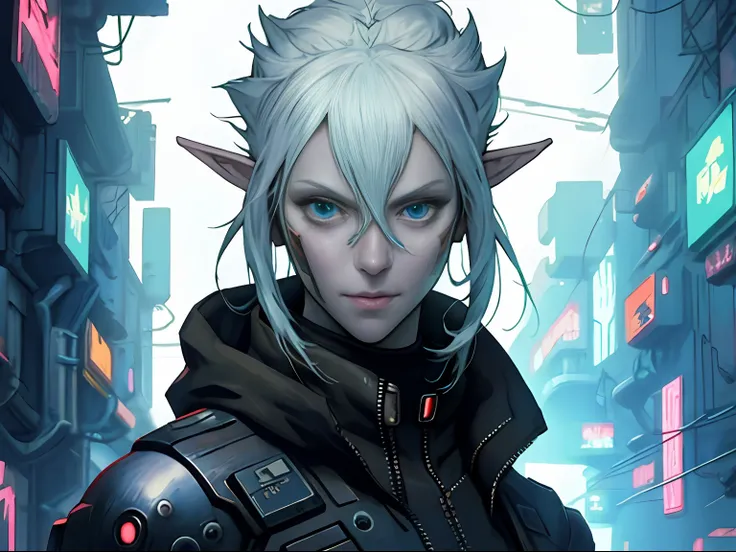 Elfo cyberpunk anime face