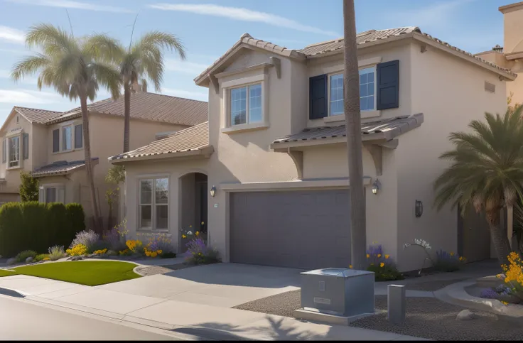 RAW photo of a beautiful designer house,  [mission|new england|desert|pacific] style, immaculate landscaping, superbloom, fresh, shiny, affluent, futuristic, sparkling, roof, high end, freshly paved, color grading, highest quality, award-winning real estat...