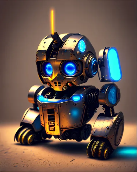 Terminator style robot with super strong blue led eyes