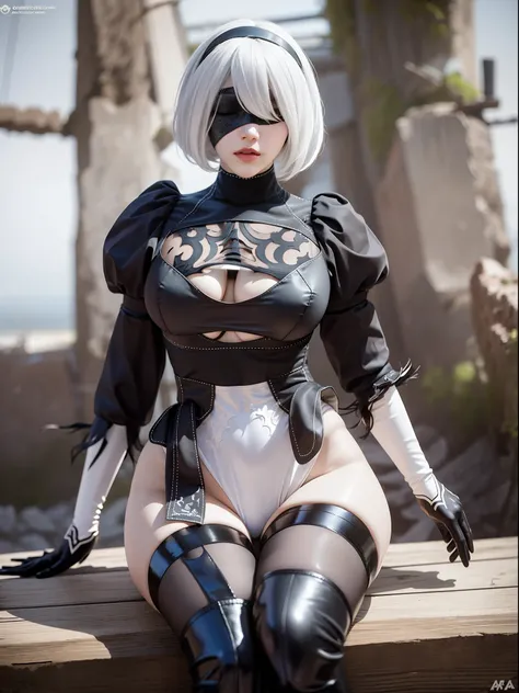 Mujer con cabello rubio, and latex suit posing on a wooden platform, 2 b by Automata of Nier, 2b by Automata of Nier, 2 b, 2b, 2b NEGAR automata, NEGAR : automata inspired, NEGAR:automata inspired, nier inspired, Film frame 2B Automata of Nier, nier 2 b, N...