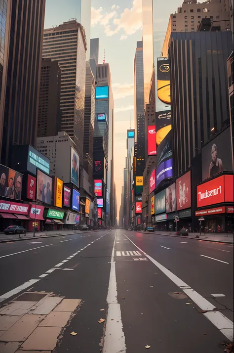 "Abandoned City: Times Square, New York" empty street