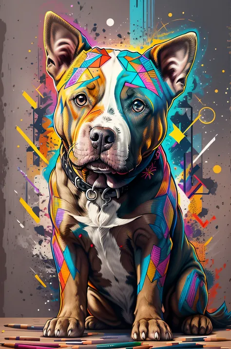 (Pitbull ),(melhor pose),(best angle), (better expression),multidimensional geometric wall PORTRAIT, arte, Chibi,
Yang08k, lindo, Colouring,
Primary works, qualidade superior, melhor qualidade, Arte Oficial, Beautiful and Aesthetic, pelos coloridos,