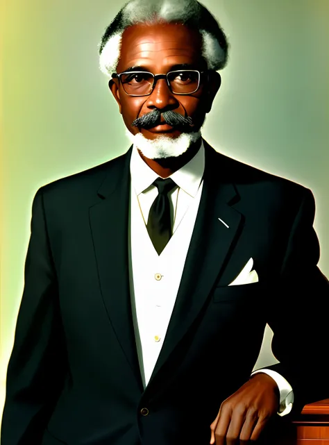 A nostalgic 1968 photograph of a 58-year-old black philosophy professor at the University of São Paulo with an elegant mustache wearing an impeccable suit.