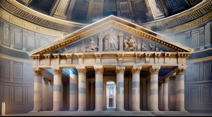 Greek Pantheon, scenecy, fundo desfocado (obra-prima) (8k high resolution) (melhor qualidade) (Ultra Definition) (Ultra realista)(Foto RAW) (Foto realista) (bright illumination)