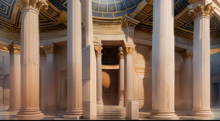 Greek Pantheon, scenecy, fundo desfocado (obra-prima) (8k high resolution) (melhor qualidade) (Ultra Definition) (Ultra realista)(Foto RAW) (Foto realista) (bright illumination)