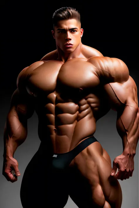 Un primer plano de un hombre mexicano en un traje de lucha posando para una foto, cuerpo culturista, exaggerated muscle physique, Physical bodybuilder, exaggerated physique, massive muscles, bulging muscles, culturista, muscle building, Large physique wide...