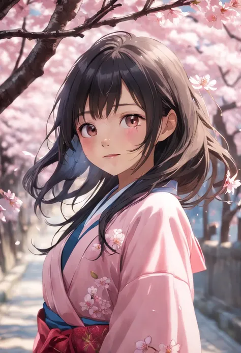 (masterpiece, daylight portrait:1.3), (captivating image of a young Japanese teenager beneath cherry blossoms:1.2), (Sony A6400 camera, renowned for its quick autofocus and detail retention:1.2), (paired with the Sony E 50mm f/1.8 OSS lens for crisp and de...