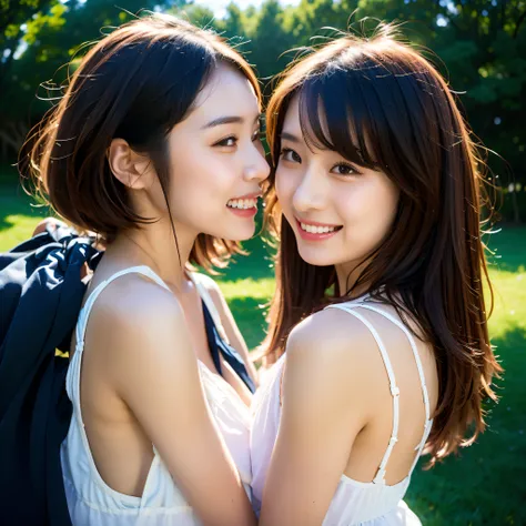 Two Asian women are kissing in the park, portrait of two girls kissing, Lesbian kiss, Kissing each other, kissing together cutely, kiss together, two beautiful women in love, lovely kiss, lesbian embrace, Kissing, kiss mouth to mouth, lesbian, Two girls, l...