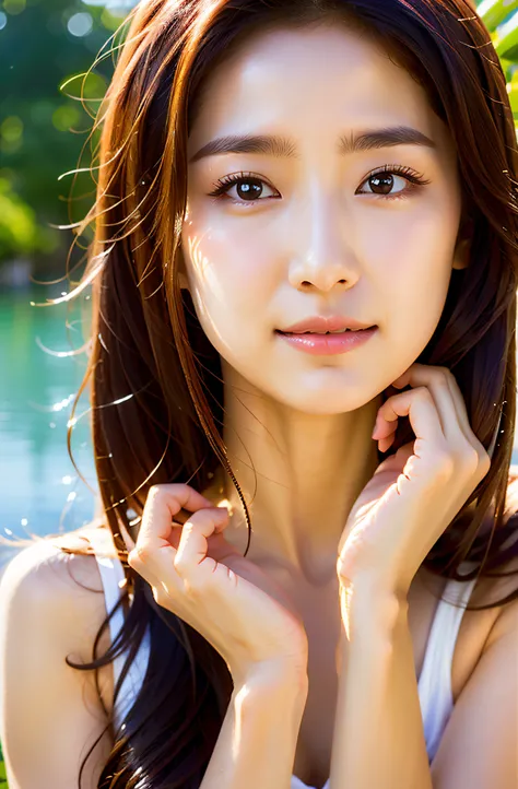 arafed asian woman with long brown hair posing for a picture, Gorgeous young Korean woman, Beautiful young Korean woman, Young adorable Korean face, beautiful Korean women, asian beautiful face, Beautiful delicate face, Beautiful young asian woman, lovely ...