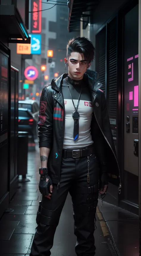 Change background cyberpunk handsome boy realistic face 8k ultra HD 15 years old boy