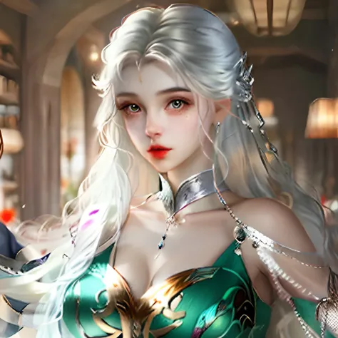 Silver long hair two-dimensional beauty big breasts