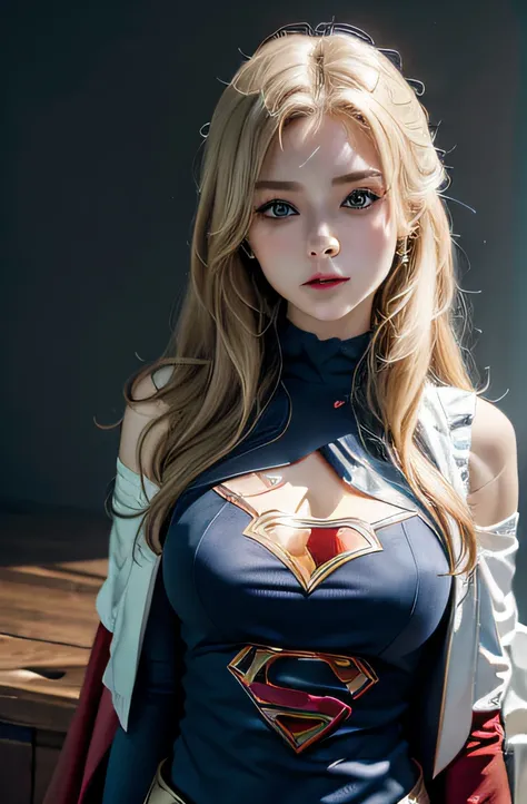 8K，Best quality at best，Real picture，Complicated details，A capital X on the chest，ultra - detailed，超高分辨率，Depth field，（真实感，Fidelity：1.2），tmasterpiece，European girl，Photo of Supergirl，（Bruises，grimy，torn laundry，Clothing that exposes，bloods:1.3), eBlue eyes,...