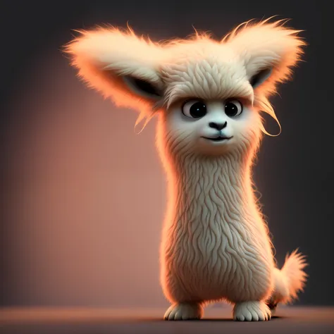 3d fluffy llama, closeup cute and adorable, cute big circular reflective eyes, long fuzzy fur, Pixar render, unreal engine cinematic smooth, intricate detail, cinematic