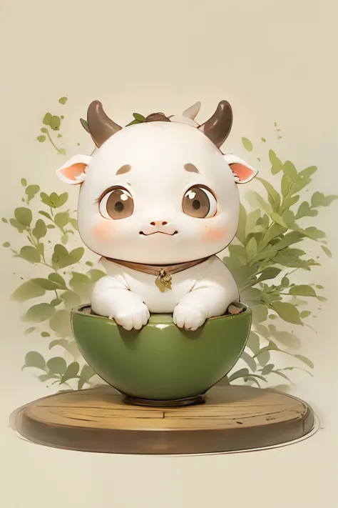 Turn into a cute cow，Highlight huge horns，Huge cow nose，