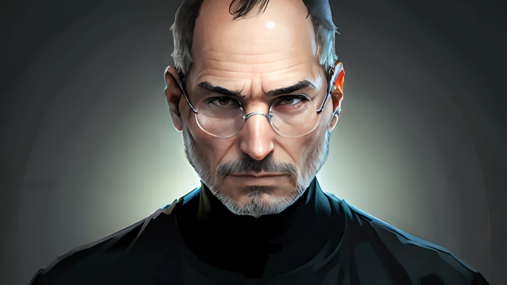 Steve jobs, triste, velho, bespectacled