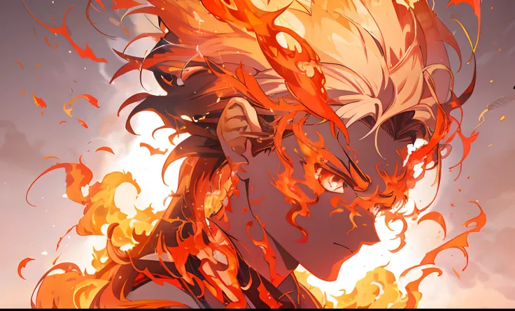 anime big breast, Anime art, Anime girl, Fire, Hair, Fire, Hair, Hair, Hair, Hair, Hair, Hair, Hair, Hair, Hair,, 4k manga wallpapers, engulfed in swirling flames, wreathed in flame, fire behind him, Detailed digital anime art, 4K anime wallpaper, Anime wa...