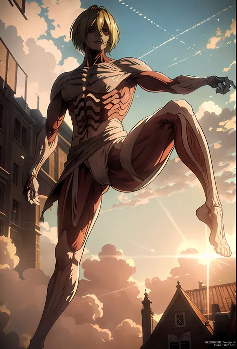 imagining  "giant sanji" in the "attack on titan" world brings forth an impressive and agile figure. enlarged to titan proportio...