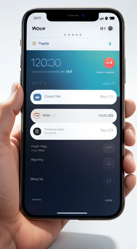 iPhone 14 UI interface mockup, UHD, white backgrounid