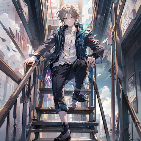 Anime boy standing by the side of the corridor in a black shirt, young anime man, Anime handsome man, Anime portrait of a handsome man, Tall anime guy with blue eyes, Handsome anime pose, Male anime style, Anime boy, style of anime4 K, High Quality Anime A...