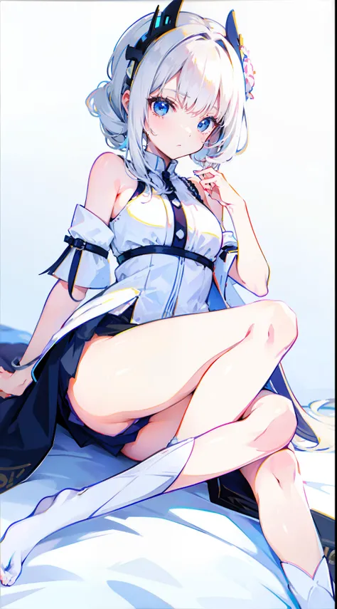 Cute white-haired loli，jk，byself，long leges