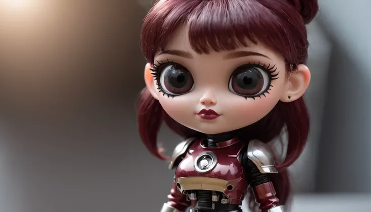 Powerpuff cute girl burgundy constellation，Asian Skull Black Gold Silk Armor Tulle Cyberpunk Space Station 1:900 miniatures，the sideview，Pure transparency，full bodyesbian，Ice is permeable to gas，Film light and shadow，Panorama ultra-wide angle，extremely hap...