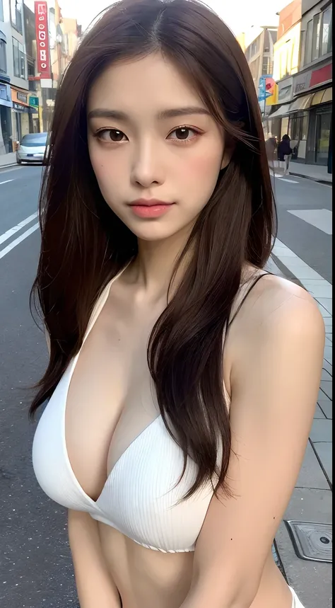 ((top-quality、8k、​masterpiece：1.3))、foco nítido：1.2、Beautiful woman naked whole body in perfect style：1.4、Slender abs：1.2、((Dark brown hair、huge tit：1.2))、(natural soft light、City Street:1.1)、Highly detailed facial and skin texture、A detailed eye、二重まぶた