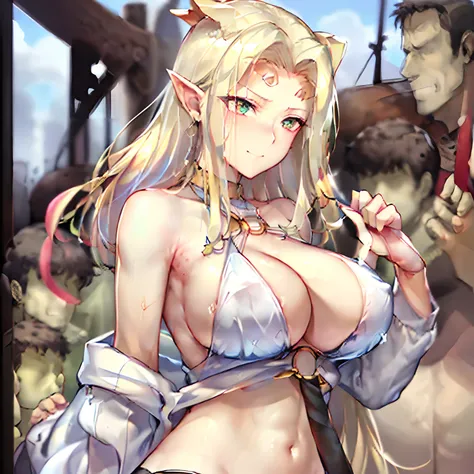 ((Masterpiece)), (Best quality), Beautiful, Extremely detailed face, Perfect lighting,Ultra-detailed,((Expressionless)),((Cold attitude)),((tsurime)),((tareme)),Breasts,((Mature female)),((shrine maiden,Long hair, Smile, bangs, (Big breasts:1.2), Braid, Pi...